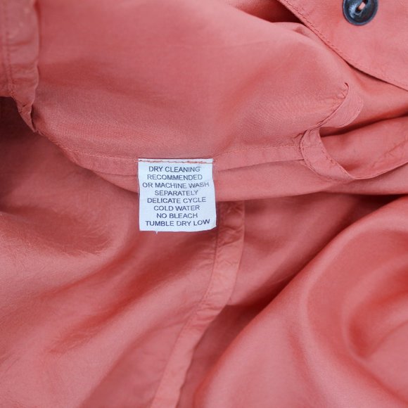 J Morgan Puett Silk Duster Pumpkin Orange Double Breasted Shack Inc. Dress M - Picture 10 of 16